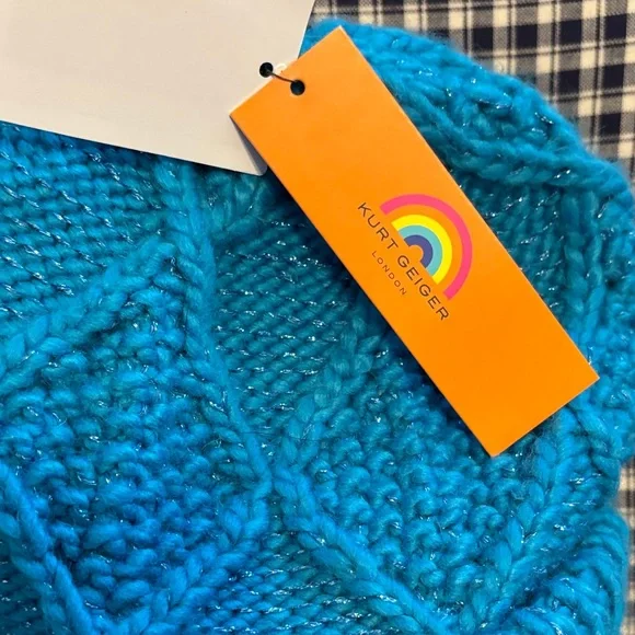 Kurt GeigerBlue sparkle Knit Beanie display picture 2